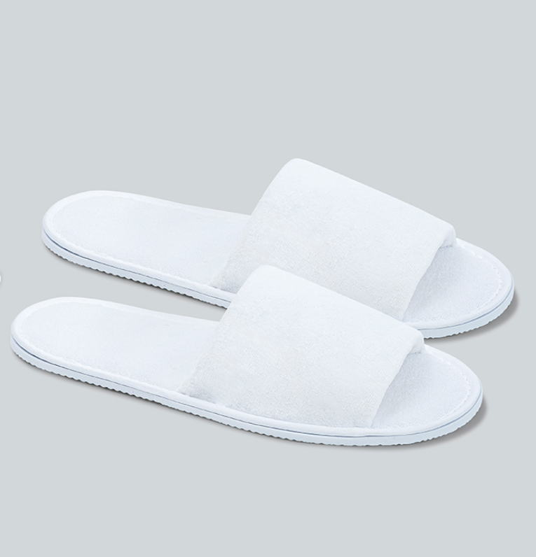 OPEN TOES LINEN SLIPPERS
