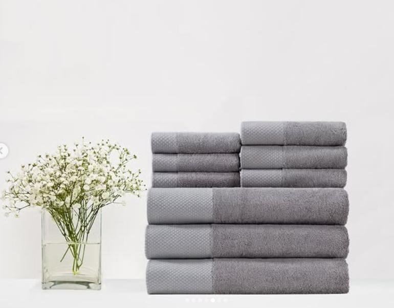 100%- COTTON GRAY TOWELS - 600GSM
